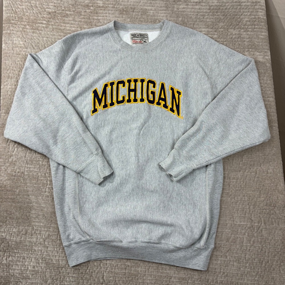 Steve and Barrys Michigan Wolverines Sweatshirt Mens XL Gray Reverse Weave Style